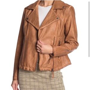 Women’s Tan Faux Leather Jacket